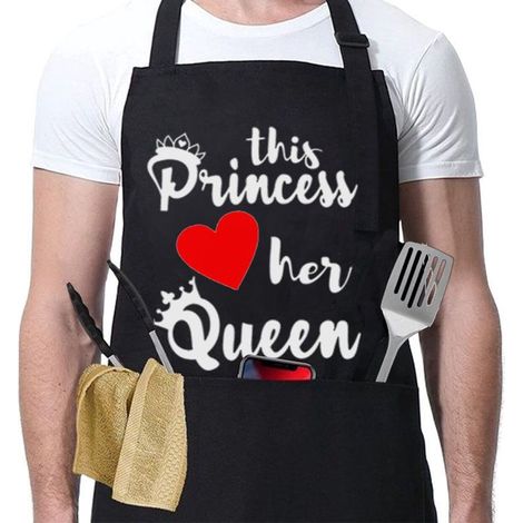 Tablier noir ajustable pour homme (1 pièce) - Humour et fantaisie - Tablier de cuisine professionnel en coton - Cadeau Saint-Valentin, Noir, Taille 6 (1/3)