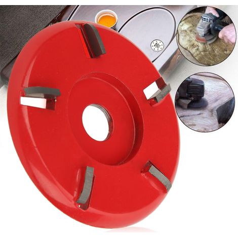 Disque de coupe du bois 5 dents en forme d'arc pour meuleuse, outil de sculpture et polissage (rouge) (1/4)