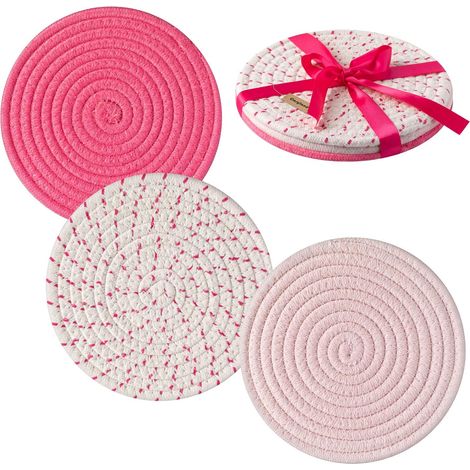 Sous-Casserole - 7 Pouces - Coton 100 % Naturel - Épaisseur 8 mm - Lot de 3 (1/5)