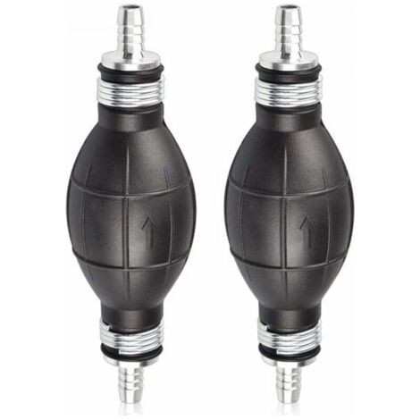 2PCS Pompe à Main Essence en Caoutchouc 8mm - Poire d'Amorçage Carburant pour Voitures, Motos et Bateaux (Noir) - Pompe Manuelle de Transfert (1/4)