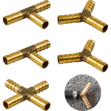 5 Connecteurs Laiton 8 mm – Pour Tuyau Pneumatique, Carburant, Air, Eau, Gazole
