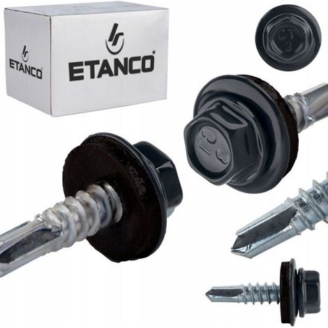 Vis Autoperceuses - 4,8 x 19 mm - Pour Tôles Acier Jusqu'à 3 mm - RAL 7016 - 250 Pièces (1/4)