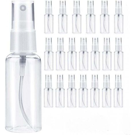 30ml Flacon Spray Vide 20 Pièces Vaporisateur Parfum Vide Voyage Bouteille Spray Vide Flacons et Vaporisateurs Plastique Rechargeable Flacon Pompe Vide Atomiseur pour Cosmétique (Transparent)