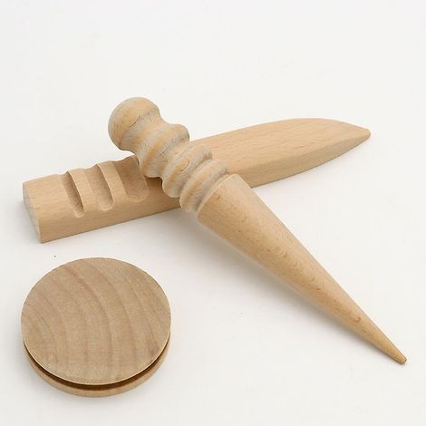 Polisseuse à bois 3 en 1 pour cuir et bois, brunissoir multi-tailles pour le polissage du cuir, outil de travail manuel pour le travail du cuir (ensemble 3 en 1) (1/5)