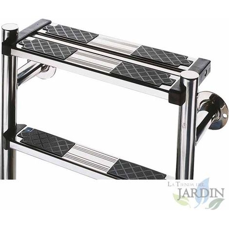 Escalera Partida Parte Inferior para Piscina 2 Peldaños + Peldaño de Seguridad Escalera con Peldaños Reforzados