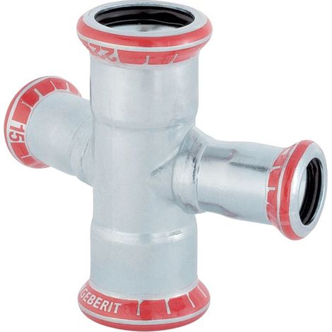 Geberit Mapress C-Stahl Kreuzstück 30° reduziert, DN 15 / 12, 21404 (1/5)