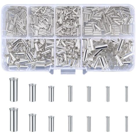 Kit de 600 cosses électriques à sertir non isolées Conductivité 97% Pour câbles 0,5 à 6,0 mm² Connexion sécurisée et anti-corrosion (1/5)