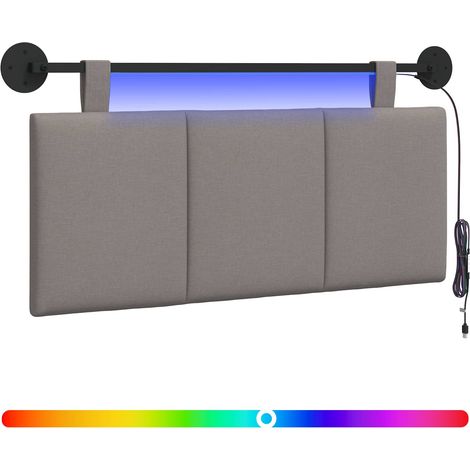 Maison Exclusive - Hängendes Kopfteil Mit LED Licht Taupe Stoff