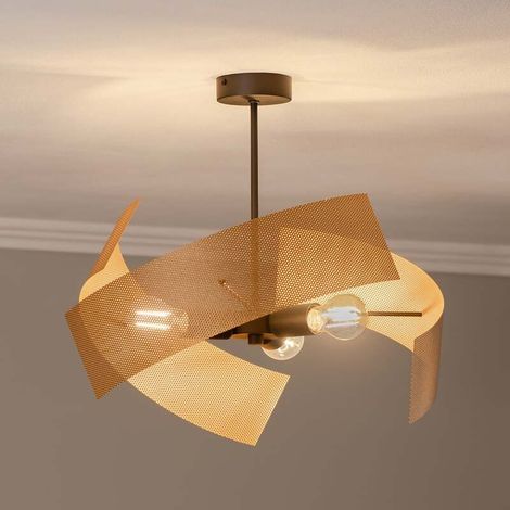 [NEUWERTIG] B-Ware Euluna Deckenleuchte Deckenlampe Moira Gold Schwarz Metall 3-flammig Dimmbar (1/2)
