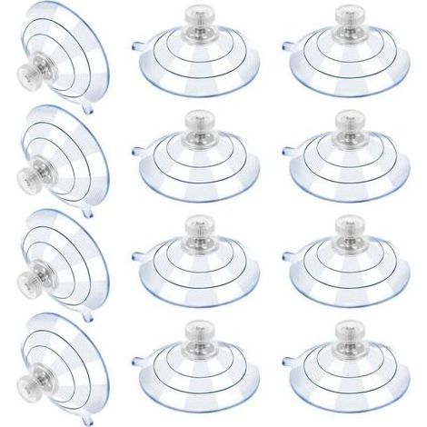 Lot de 12 ventouses en PVC transparent – Fixation solide avec vis métalliques – Pour surfaces lisses et propres – Charge maximale élevée - 60M5-10 (1/5)