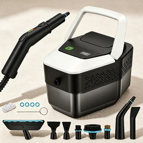 Nettoyeur Vapeur à Main 2500W sous Pression, 10s Temps de Chauffe, Réservoir 1,8L, Nettoyeur Vapeur avec Accessoires pour Voiture, Maison, Cuisine (1/5)