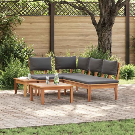 Gartensofa-set 4 pcs Braun und Grau (1/5)