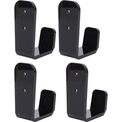 Support mural pour bâtons de hockey (lot de 4) en acrylique noir. Support polyvalent pour clubs, bars et garages. (1/5)