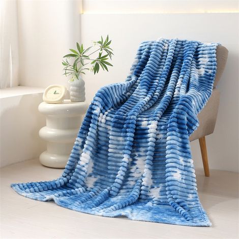 Couverture En Velours - 70x100 cm - Polyester - Pour Canapé Ou Lit - Bleu Ciel - 1 Pièce (1/5)