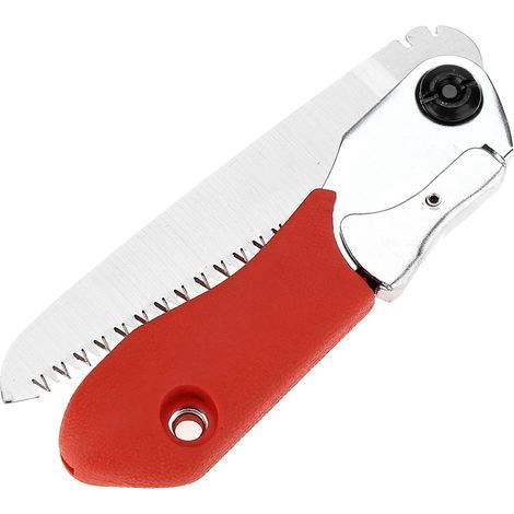 Scie pliante manuelle portable avec poignée antidérapante pour jardinage extérieur et coupe d'arbres