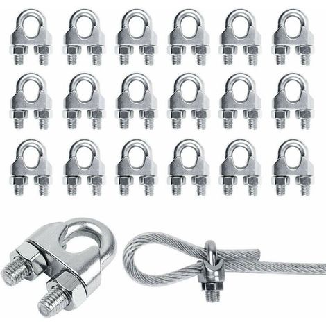 Lot de 20 serre-câbles M3 en acier inoxydable 304 – Pour câbles de 3 mm – Fixation sécurisée pour meubles et voiles d'ombrage