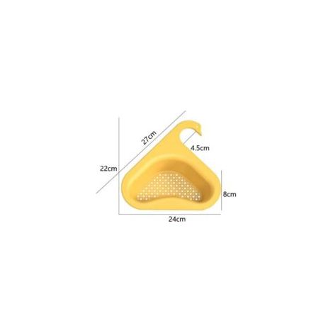 (Giallo) Scolapiatti da cucina triangolare spesso, cestello filtrante per lavello a forma di cigno - Crezuo