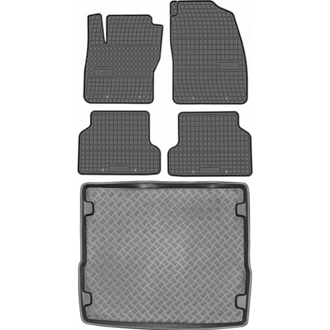 Juego de alfombrillas de goma para coche y alfombrilla para maletero para Ford Focus II Estate (2007-2011).