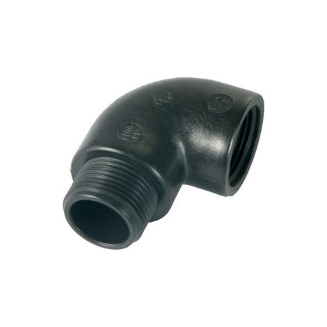 Gomito a 90° in pp nero 3/4"