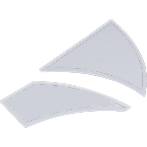 Lot de 2 règles de couture en acrylique torsadées, gabarits de 30 et 35 cm (12 et 14 pouces) pour créateurs et couturiers professionnels. (1/5)