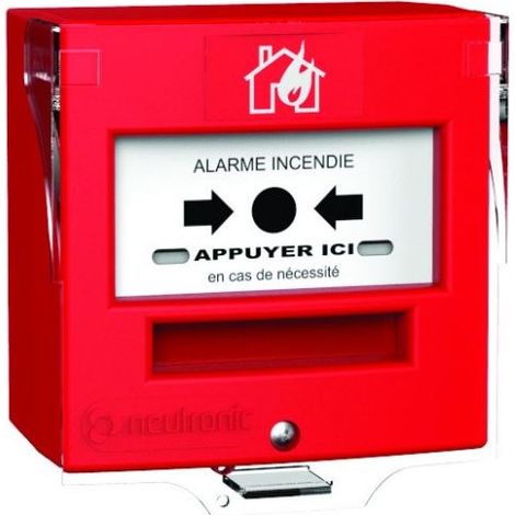 Neutronic – Déclencheur manuel d'alarme incendie 5710R1 – Certifié NF EN 54-11 – Installation intérieure en saillie ou encastré – Fonctionnement -25°C à +70°C