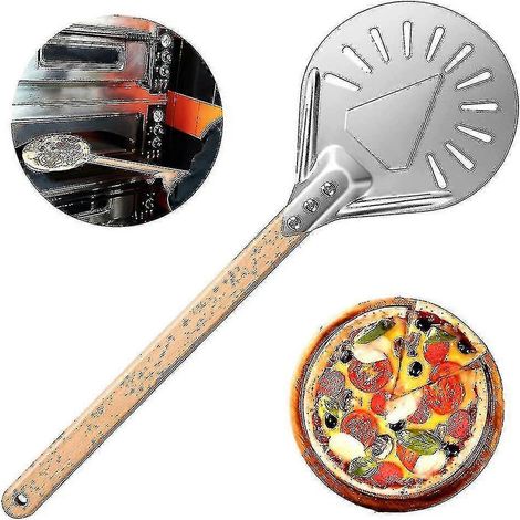 Pelle à pizza de 18 cm (7 pouces) avec manche en bois, spatule à pizza et pelle à gâteau de haute qualité (1/4)