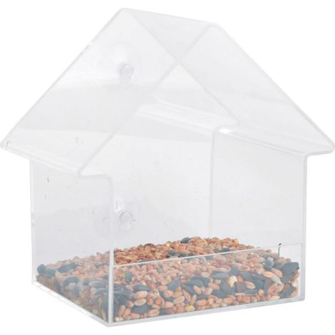 Mangiatoia per finestra in acrilico trasparente 15 x 10 x 15,3 cm DEC022555