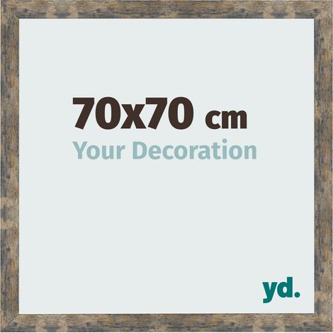 yd. - Cadre photo 70x70 - Bleu Or Melange - MDF - Bologna (1/5)