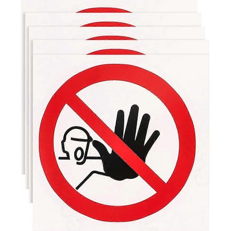 Lot de 5 autocollants « Entrée interdite » – Étiquettes d’avertissement et de sécurité-10X10X0.1CM (1/4)