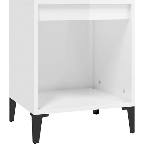 Maison Exclusive - Mesita de noche blanco brillante 40x35x50 cm (1/5)