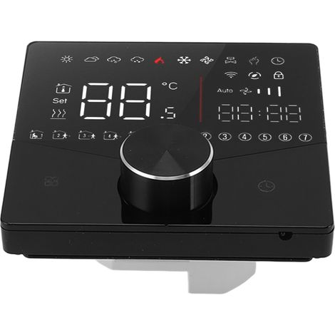 Intelligenter digitaler Thermostat mit Farb-LCD-Display und präziser Steuerung, intelligenter Temperaturregler in Schwarz (1/5)