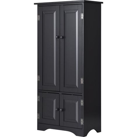 Mobile medio mobile laterale credenza mobile alto legno nero 59 x 32 x 123 cm