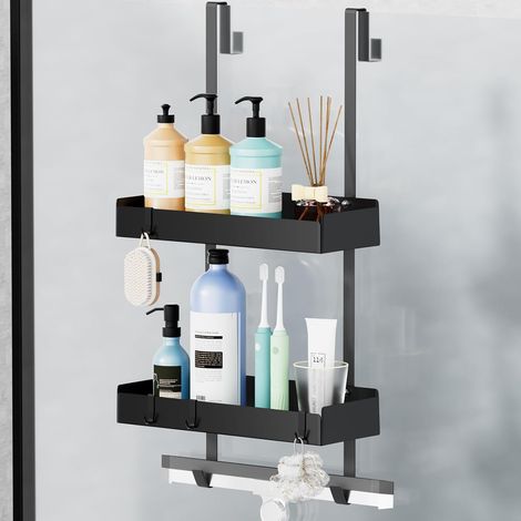 Etagere Douche a Suspendre, Rangement Douche Suspendu Noir (1/5)