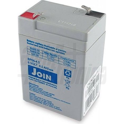 Battery plomb 6v 4.0ah faston 4.8mm bp06-4.0