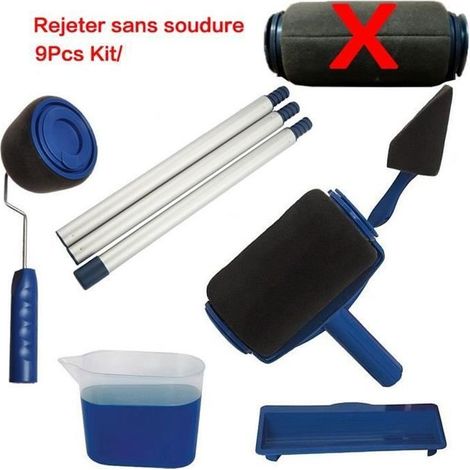 Rouleau de Peinture - PAINT RUNNER PRO - Réservoir - Anti goutte - Kit complet - Bleu