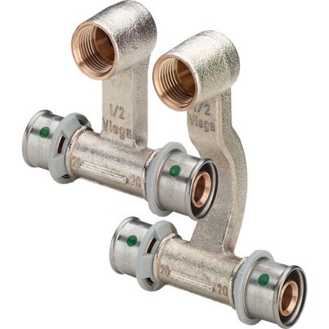 Viega Sanfix P Anschlussset mit SC-Contur 2173, d. 16mm x G 1/2" x d. 16mm, Rotguss, vernickelt (1/3)