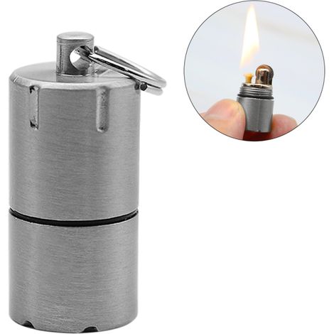 Irovami Briquet porte-clés mini étanche pour allume-feu, idéal pour la survie en extérieur et les situations d'urgence. (1/5)