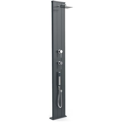 Doccia Solare da Esterno Giardino 40L Miscelatore e Doccetta Mobile Arkema Dada S Grigio Antracite (1/5)