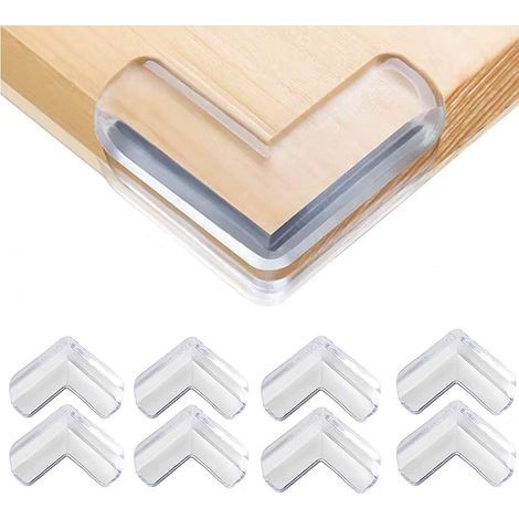 coins de protection transparents anti-collision en forme de L pour table basse en verre, avec protection d'angle en silicone. (1/5)