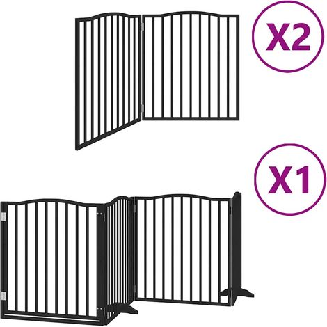 Maison Exclusive - Cancello Cani Porta Pieghevole Nero 8 Pannelli 640 cm Pioppo
