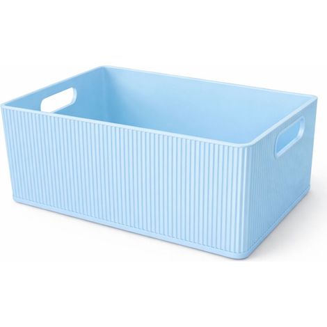 Blauer Organizer-Behälter mit Fächern für Kleinteile, Kabel, Bürobedarf