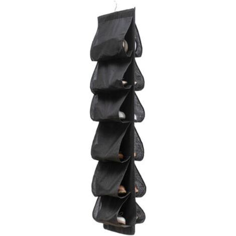Hanging Shoe Organizer Behind Door Storage 117 x 32CM with 12 Pockets, Over the Door Organizer, Over the Door Shoe Rack, Black (1/5)