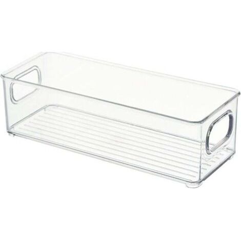 Kleine Aufbewahrungsbox aus Kunststoff mit Griff, zum Ordnen verschiedener Gegenstände, 1 Packung, transparent, 25,5 x 10,7,5 cm