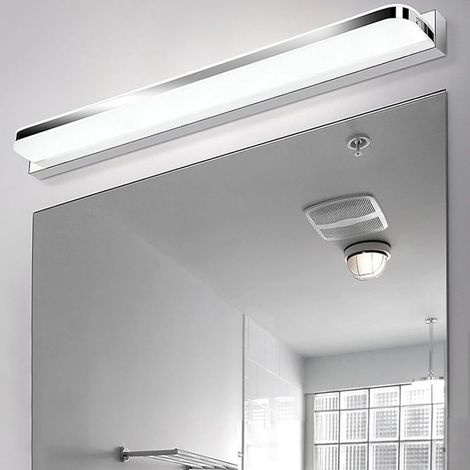 42 cm,Lampe de miroir de salle de bain, murale, en acier inoxydable,9 W, 220 V, blanc naturel, 6000 K, étanche IP44, blanc neutre [Classe énergétique E] (1/5)