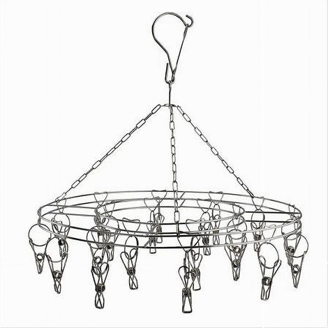 Trade Shop - copy of WÄSCHELEINE 15 WÄSCHEKLAMMERN RUND DURCHMESSER 30CM STAHL WÄSCHELEINE -