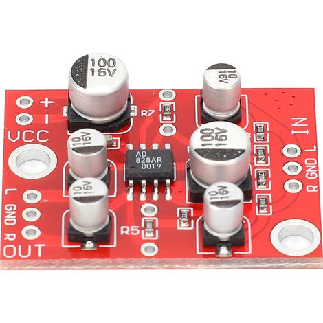 Module préampli audio AD828 sur carte amplifiée, composant électronique à amplificateur opérationnel plastique, alimentation DC5-15V (1/5)