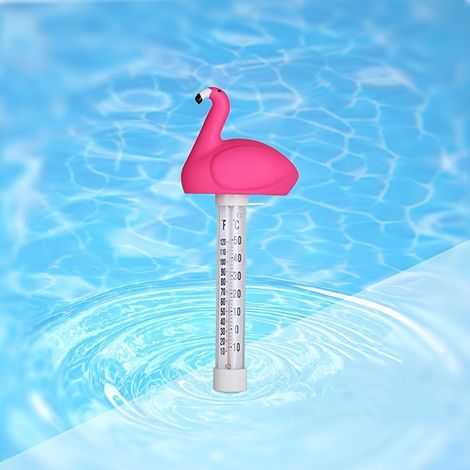 1 thermomètre flottant adorable en forme de flamant rose, idéal pour les jacuzzis, les spas, les baignoires et les étangs à poissons, facile à lire (1/5)
