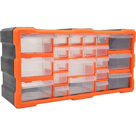 22-Schubladen-Organizer-Bits-Kunststoff-Aufbewahrungseinheit für Heimwerker-Werkzeugwerkstatt-Schrauben- und Kleinteileschrank (1/5)