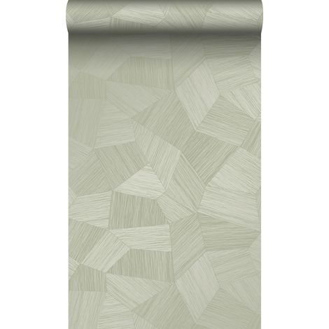 papier peint graphique 3D vert grisé clair  - Origin Wallcoverings (1/5)