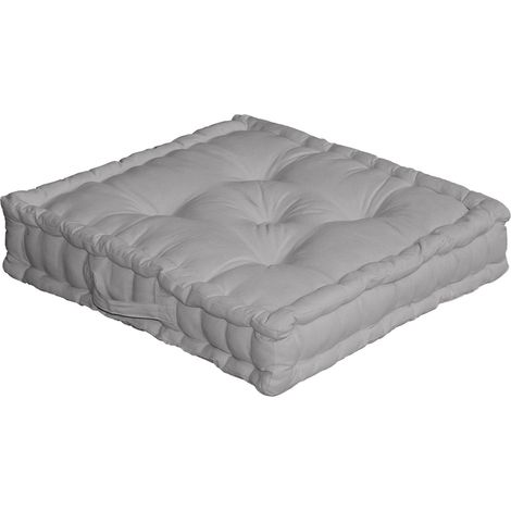 Coussin de Sol 50 x 50 x 10 cm SWIMCOOL 100% coton coloris GRIS